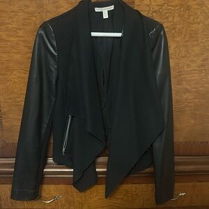 Zara black jacket with pleather sleeves